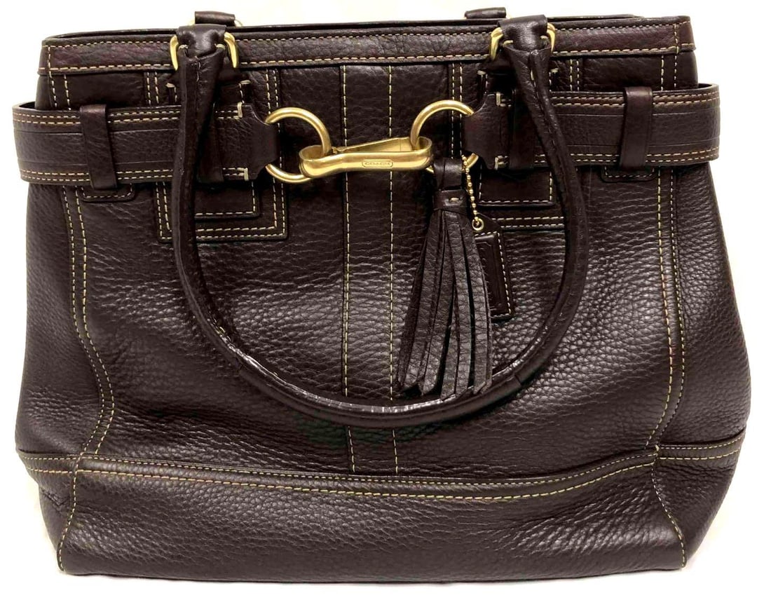 1976 Coach Hampton Pabbled Leather Bag