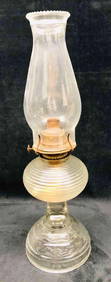 Vintage Clear Oil Lamp P &A MFG CO. Thomaston CT (1 of 9)