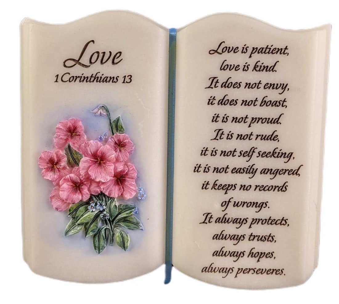 Bible Verse Love 1 Corinthians 13 Resin Sign (1 of 4)