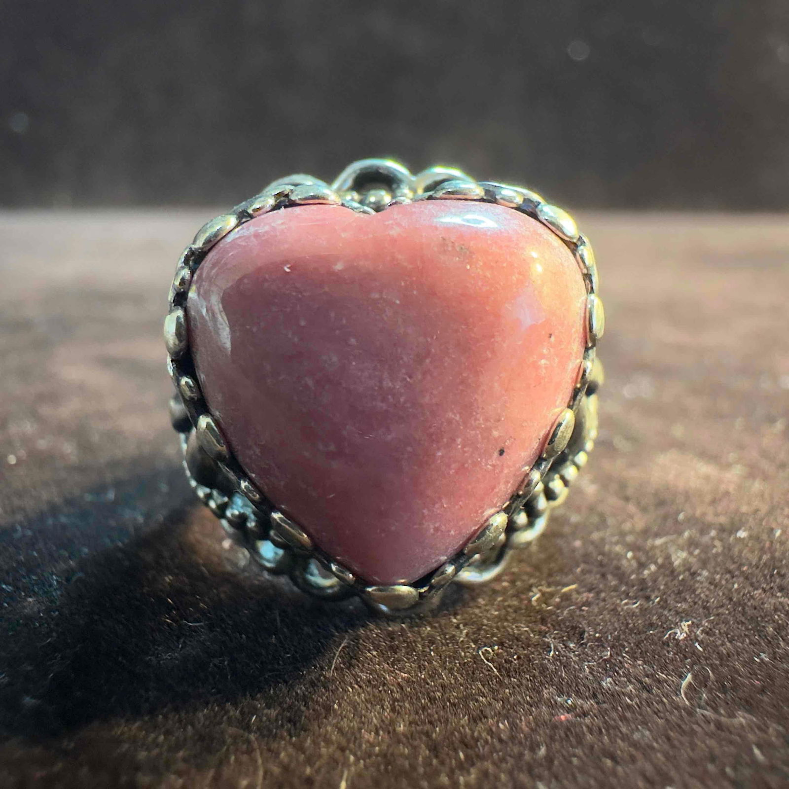 Carolyn Pollack Sterling Silver 925 Rhodonite Heart Stone Ring CP (1 of 13)