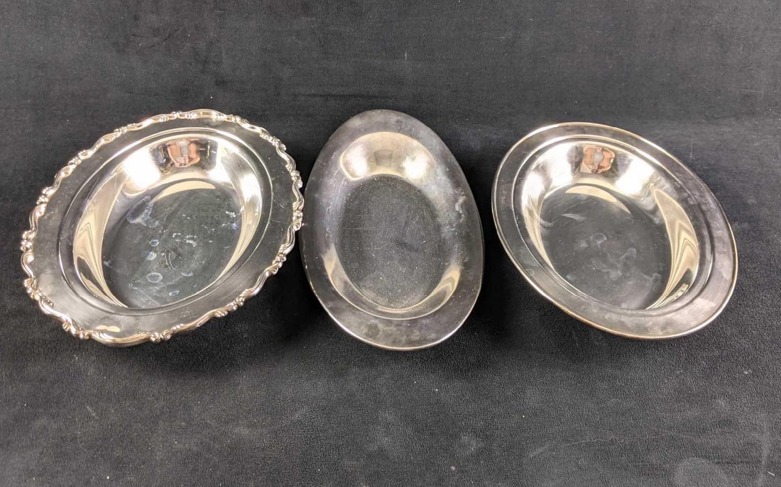 Three Silver Plated Shallow Bowls (1 of 9)