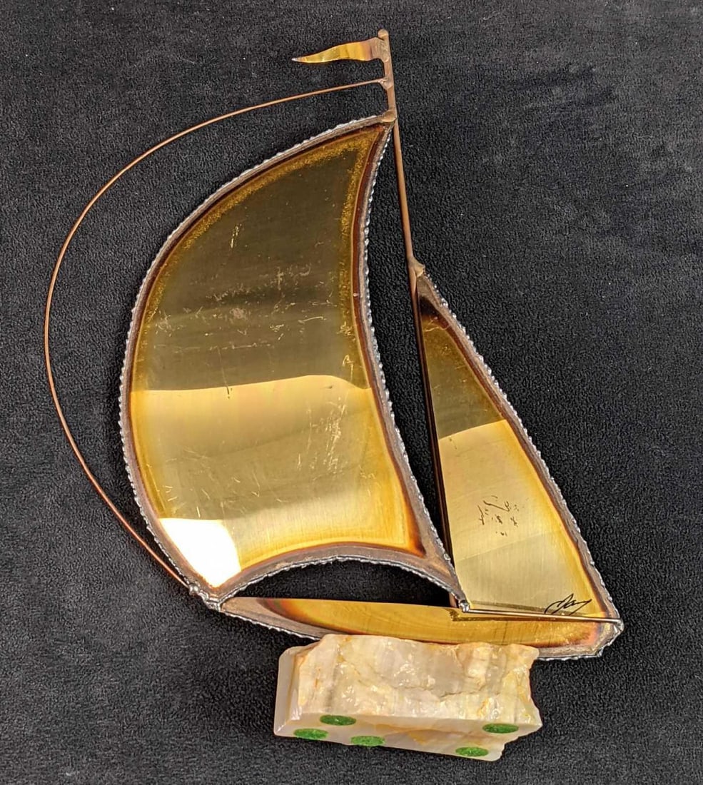 Small Brass Sailing Ship Similiar To Demott A (1 of 6)