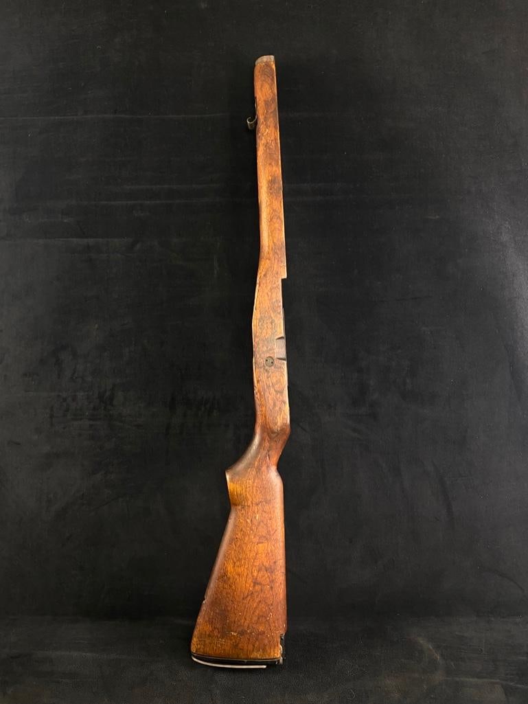 Walnut M14/M1A Stock: Walnut M14/M1A Stock Vintage M14/M1A walnut stock with buttplate hardware attached. Appears to date from the Vietnam era. There is rust on some hardware and scuffing on the wood, but the stock appear