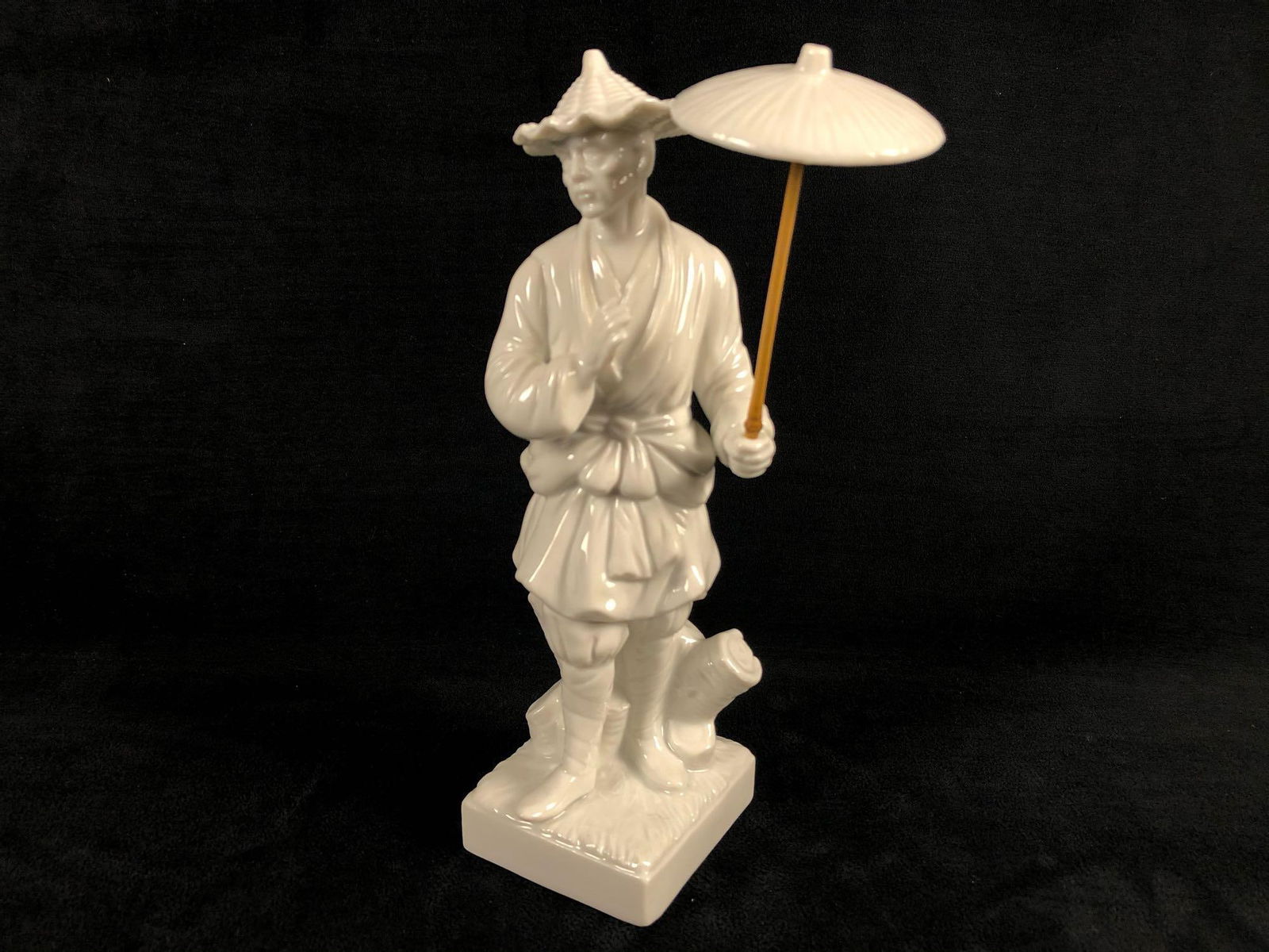 Vintage 1976 Fritz & Floyd White Porcelain Chinese Man W/ Umbrella 8" Figure (1 of 7)