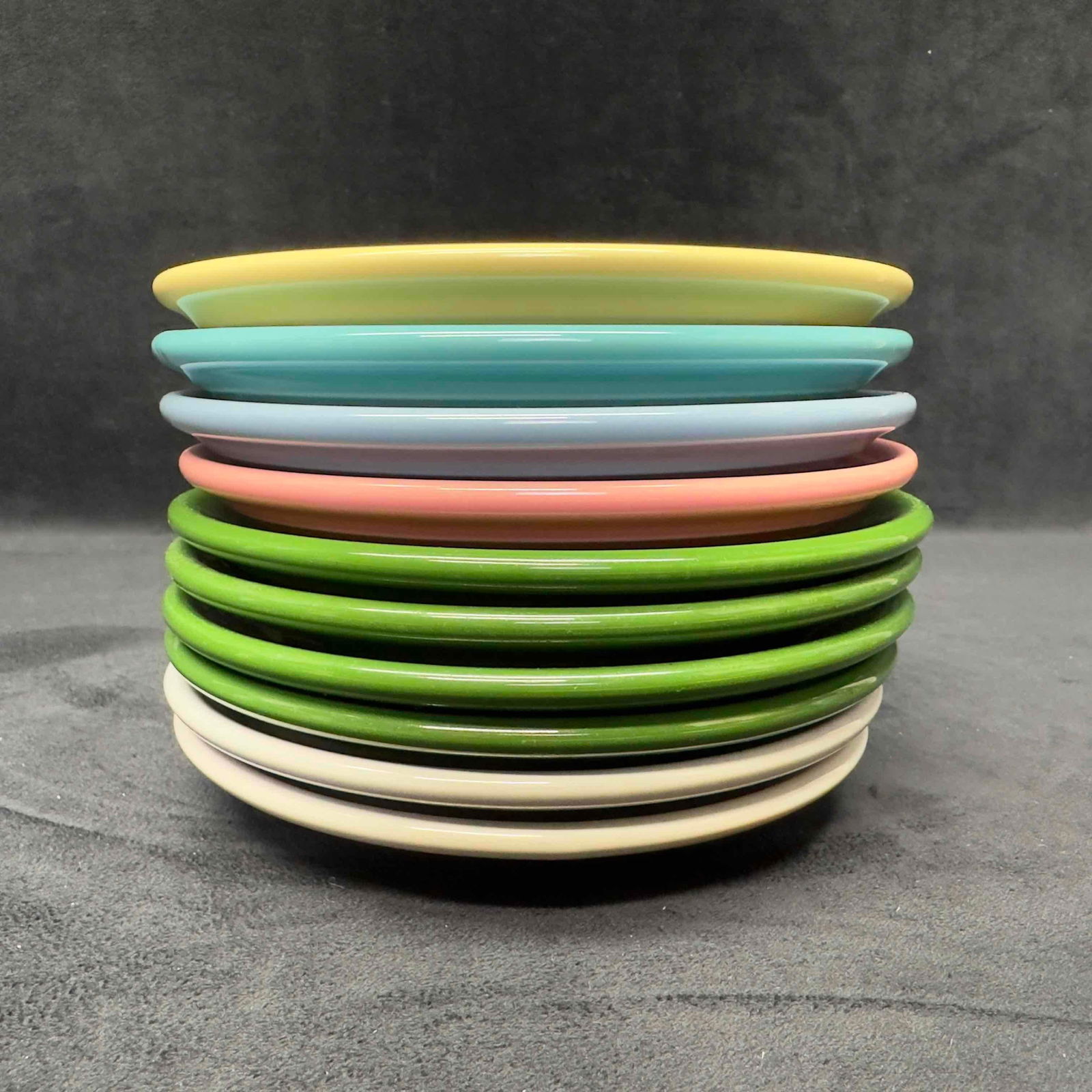 Fiestaware Homer Laughlin Fiesta Set of Ten Classic Rim Saucer Plates (1 of 8)