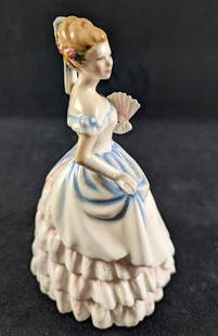 1994 Royal Doulton "Claire" Bone: China Vanity Fair Ladies Series: 1994 Royal Doulton "Claire" Bone: China Vanity Fair Ladies Series. This is approx 6" x 5" x 8" and it weighs 1.10lb. The figurine is in a good, used condition with no chips or cracks. Please see