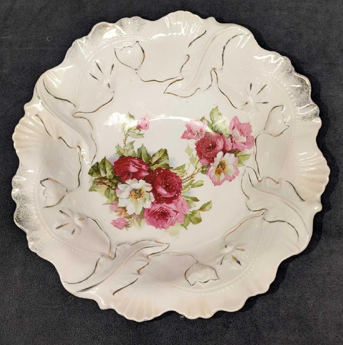 Vintage Ceramic Floral Pattern Salad Serving Bowl (1 of 6)