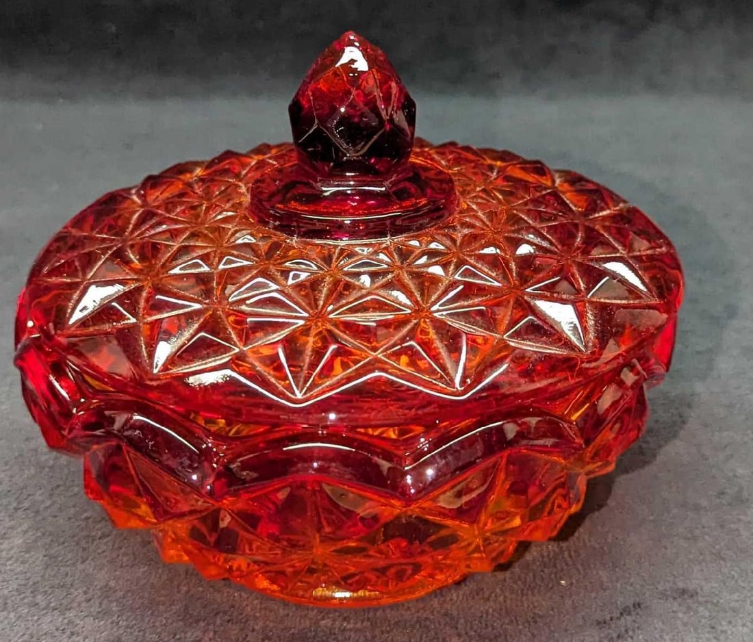 Vintage Glass Candy Dish With Lid (1 of 8)