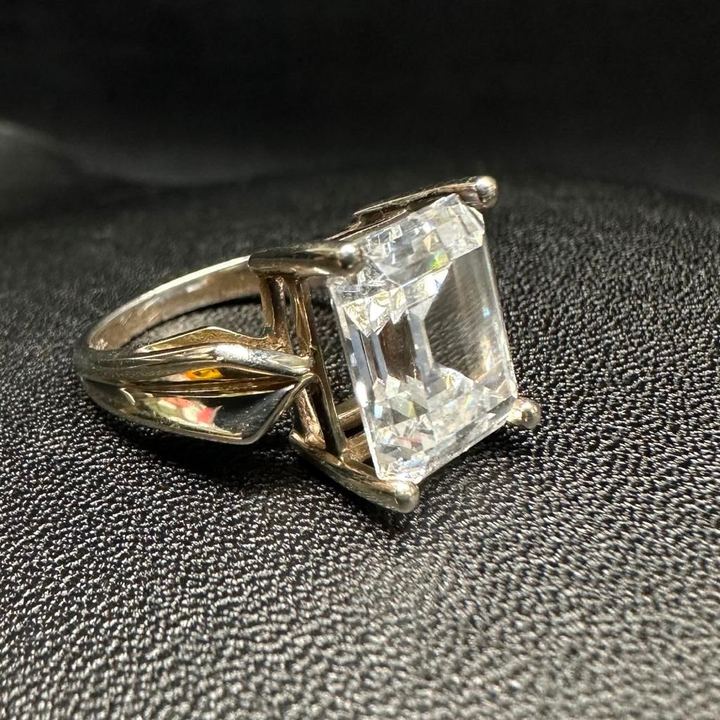 Sterling Emerald-Cut CZ Statement Ring (1 of 2)