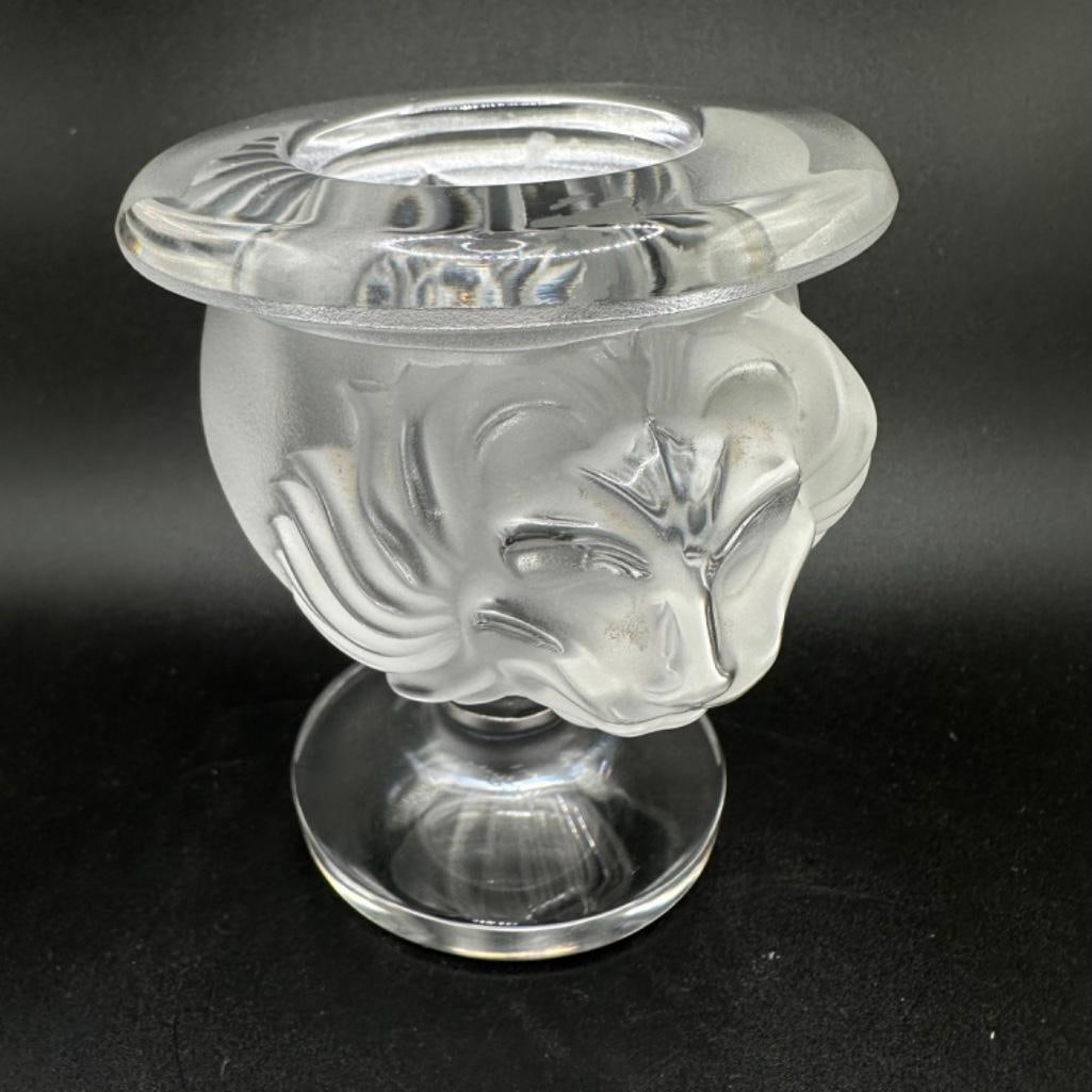 Lalique Tete de Leo Votive/Cigarette Holder (1 of 3)