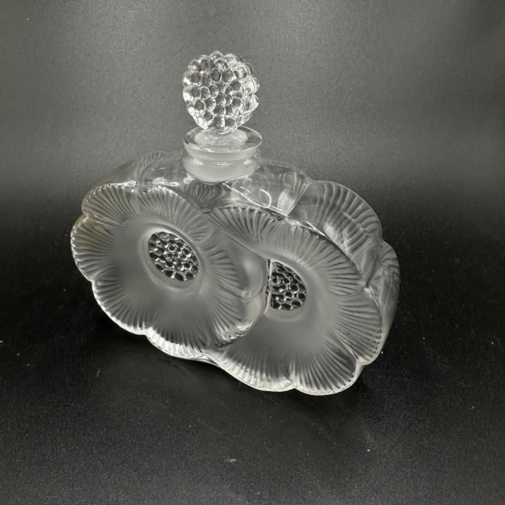 Lalique Two Flowers Crystal Perfume Bottle (1 of 4)