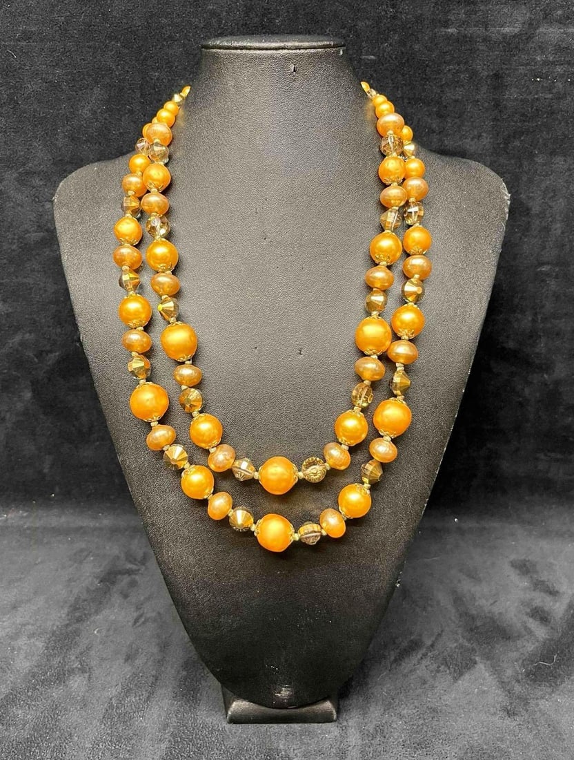 Signed Vintage Vendome Two Tiered Adjustable Beaded Necklace (1 of 10)