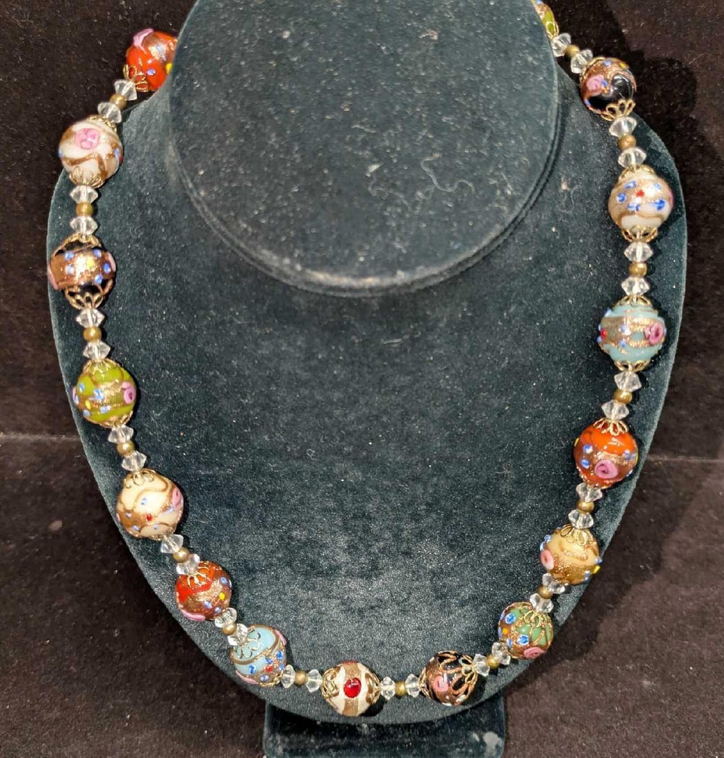 Vintage Italian Murano Art Glass Bead Necklace TT (1 of 4)