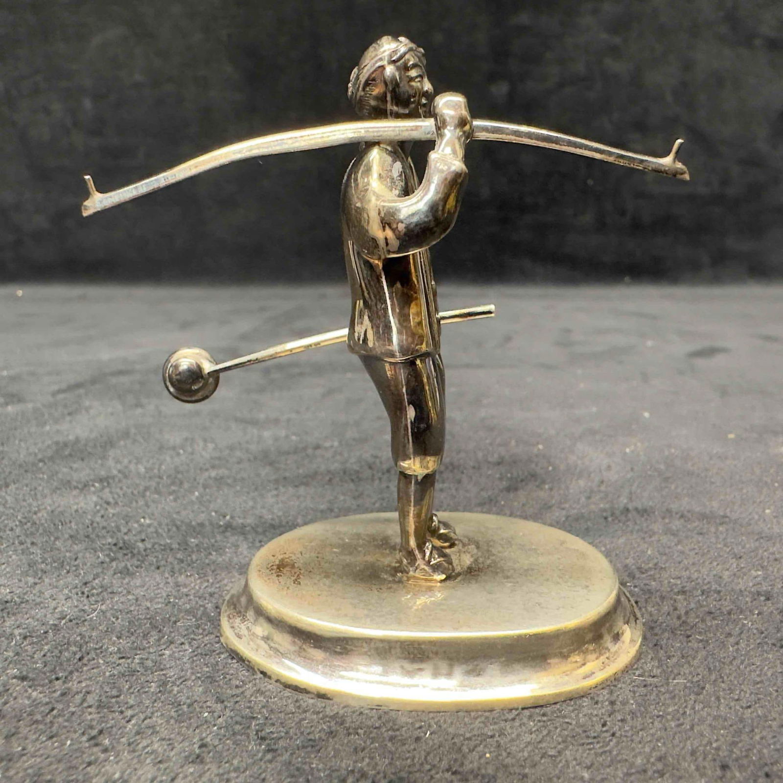 Sterling 950 Three Piece Mini Salt and Pepper Shaker Man Carrying Water Buckets Set (1 of 12)