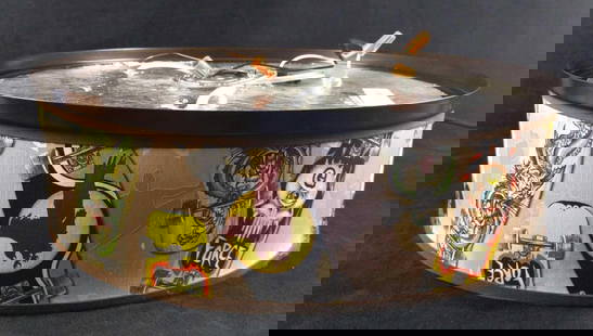 Hanging Kids Skateboard Art Light With Extra Shade: Here is a rather unique hanging lamp with cool skateboard art on its shade. If skateboards are not your thing, it also comes with a more conservative blue and green striped shade that can replace
