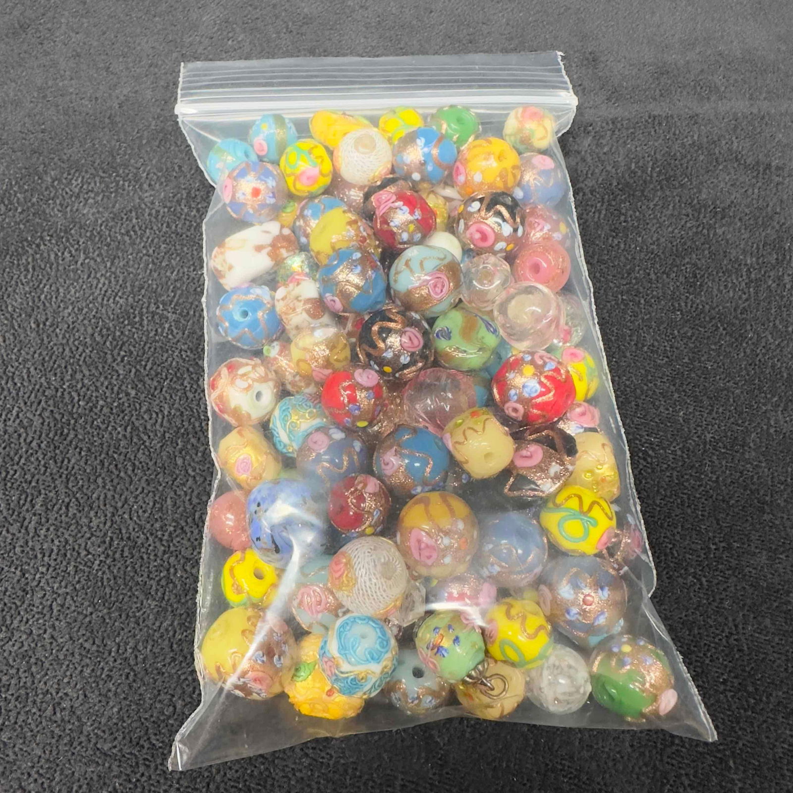 Venetian Murano Lamp Work Art Glass Beads Collection Jewelry Beaded Piece Set Lot of 100 Pieces G28 (1 of 8)