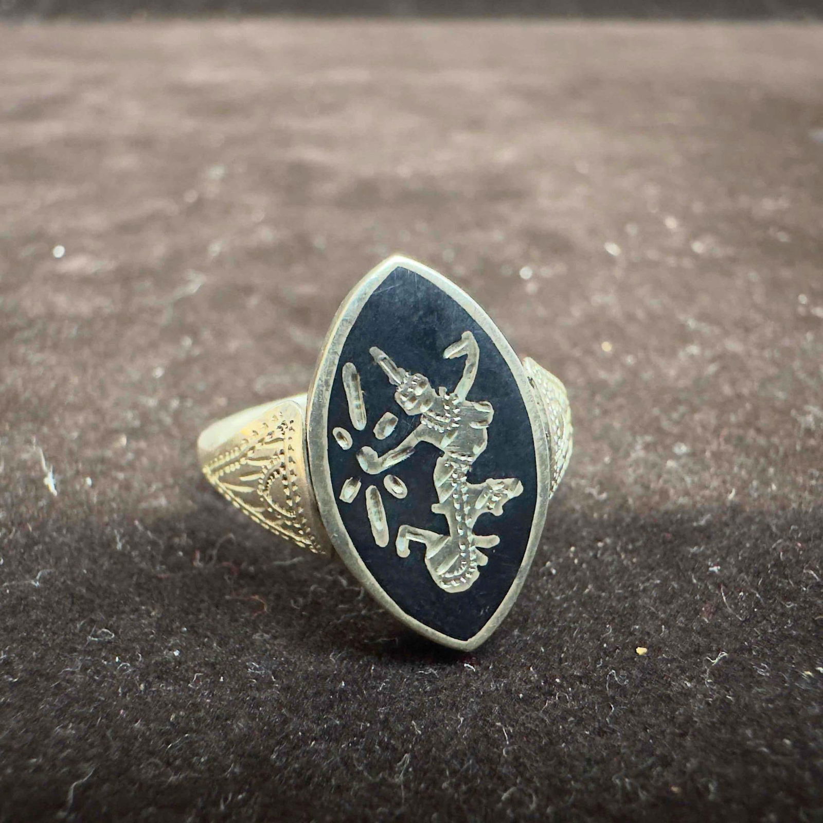 Sterling Silver Niello Siam Reversible Double Sided Black Inlay Ring (1 of 11)