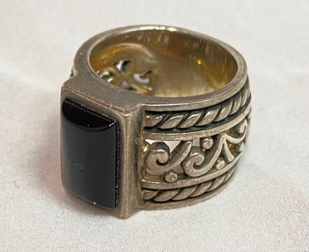 Chunky Sterling Onyx Ring (1 of 3)