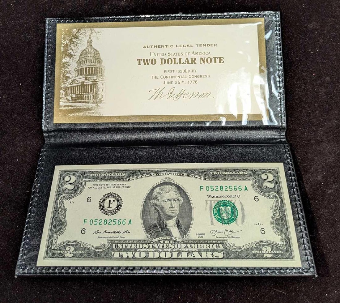 8 $2 World Reserve Certified Monetary Exchange Uncirculated Notes In Cases (1 of 10)