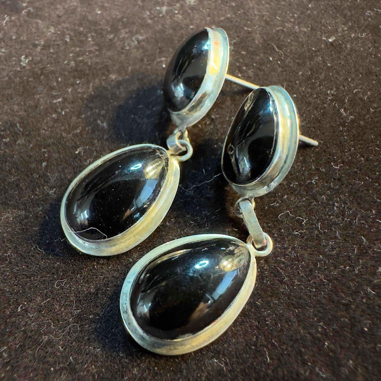 Black Onyx Gemstones Sterling Silver 925 Dangle Drop Earrings Z9 (1 of 7)