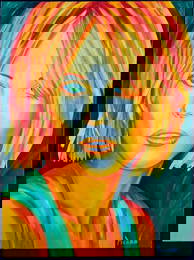 Original Acrylic On Canvas Woman's Face by Picano