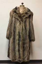 Raccoon Fur Coat Full Length Vintage Fashion