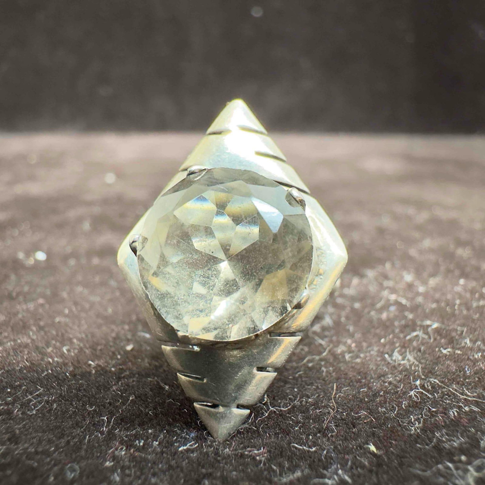 Faceted Smoky Quartz Taxco Mexico Rustic Handcrafted Sterling Silver Ring (1 of 9)