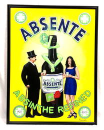 John Pacovsky & Absente / Absinthe - Commissioned, Signed, Framed  - Acrylic on Canvas