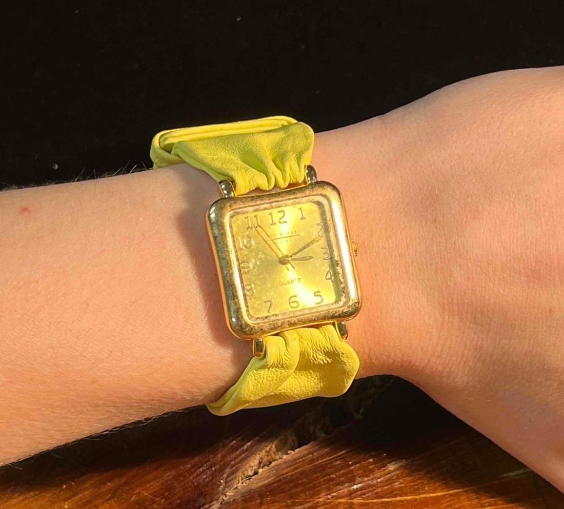 Joan Rivers Classic Quartz Watch Yellow Leather Band (1 of 11)