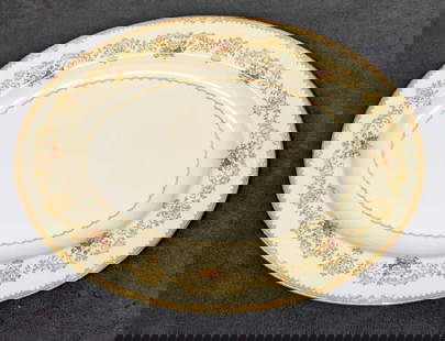 Retired Noritake Blossom Time Ivory China 16" Oval Serving Platter: Retired Noritake Blossom Time Ivory China 16" Oval Serving Platter. This is approx 16 1/4" x 12" x 1 5/8" and it weighs 3.82 lbs. There is a chip on the back of the platter. Please see the images as t