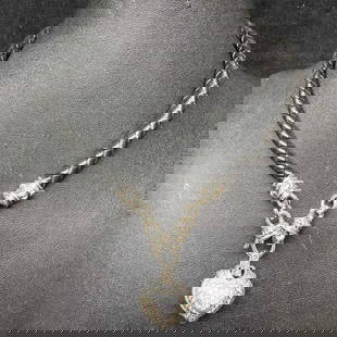 Sterling Silver Judith Ripka Classic CZ Heart Pendant Enhancer Black Leather Necklace Choker: This item is in good pre-owned, previously displayed condition with light wear, and surface scratches. Please reference all photos for full details. This piece of jewelry has been tested and researche