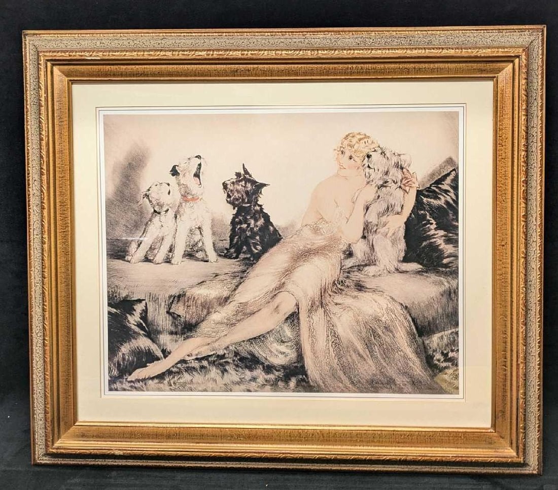 Framed Louis Icart Print Art Deco Woman Perfect Harmony JB (1 of 5)