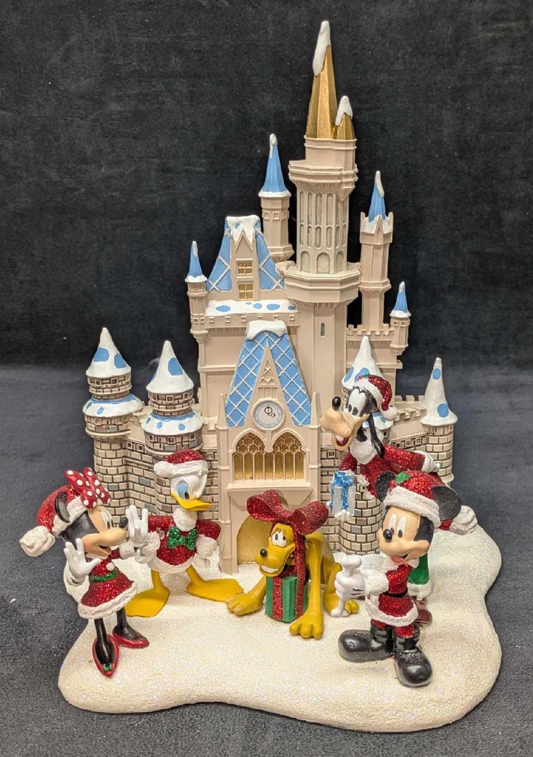 Disney Parks Cinderella Christmas Castle Figurine Mickey Minnie Fab 5 (1 of 6)