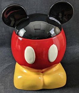 Disney Mickey Mouse Fancy Pants Ceramic Cookie Jar: Disney Mickey Mouse "Fancy Pants" Ceramic Cookie Jar. This was originally sold at one of Disney's theme parks. The cookie jar is approx 6" x 6" x 11 1/2". It comes in its original box which is approx