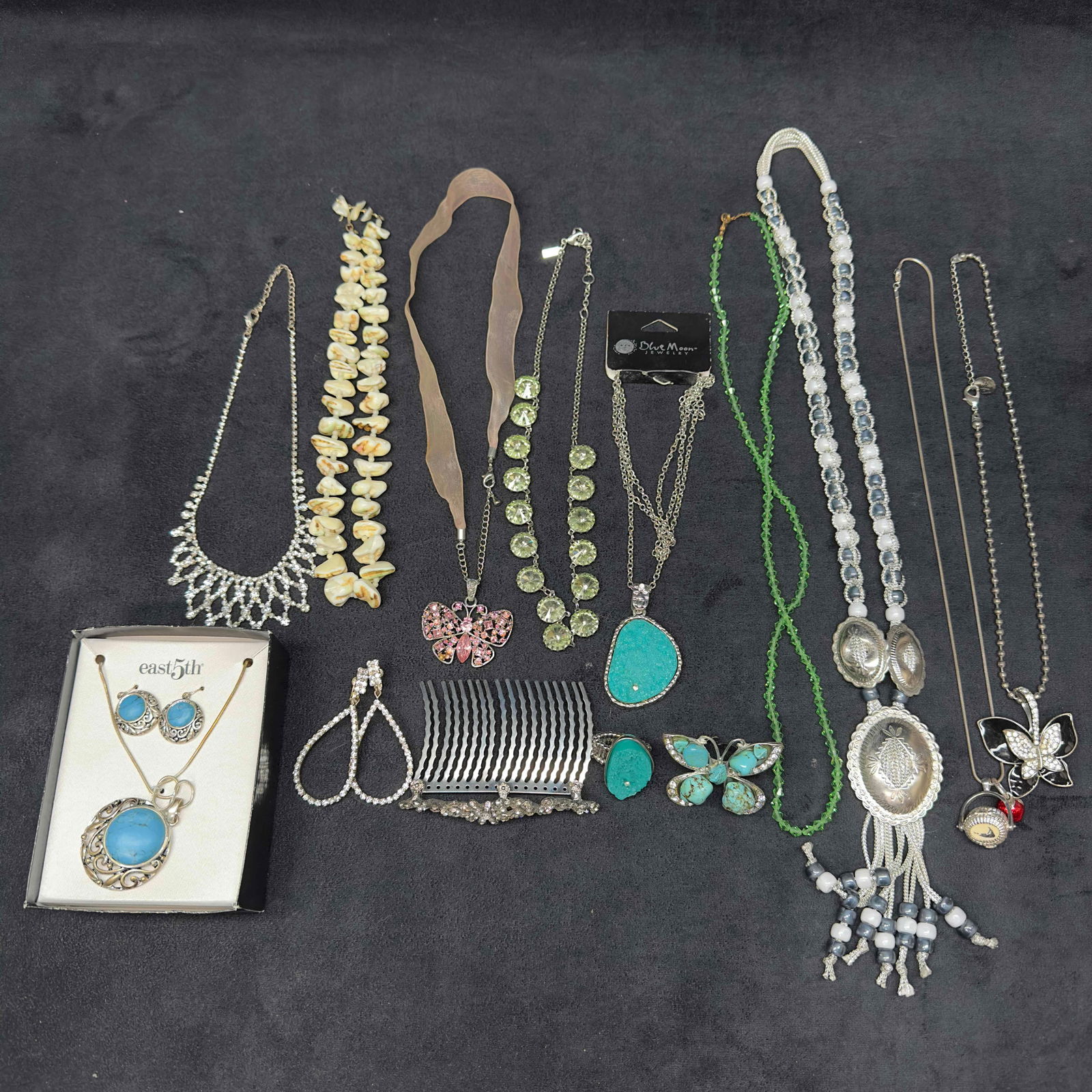 Costume Jewelry Necklace Earring Ring Set Collection Lot of 15 Fifteen (1 of 13)