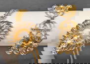 Trifari Gold Tone Bracelet And Rhinestones Brooch
