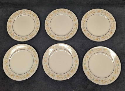 6 Noritake Blossom Time Bread & Butter Plates B: 6 Noritake Blossom Time Bread & Butter Plates B. Each bowl is approx 6 3/8" x 6 3/8" x 5/8" and the total weight is 2.35 lbs. The bowls have no chips or cracks. The "Blossom Time" design was released