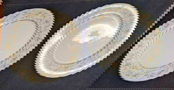 2 Retired Noritake Blossom Time Dinner Plates E: 2 Retired Noritake Blossom Time Dinner Plates E. Each plate is approx 10 3/8" x 10 3/8" x 7/8" and the total weight is 2.73lbs. The bowls have no chips or cracks. One plate has light scratches. The "B