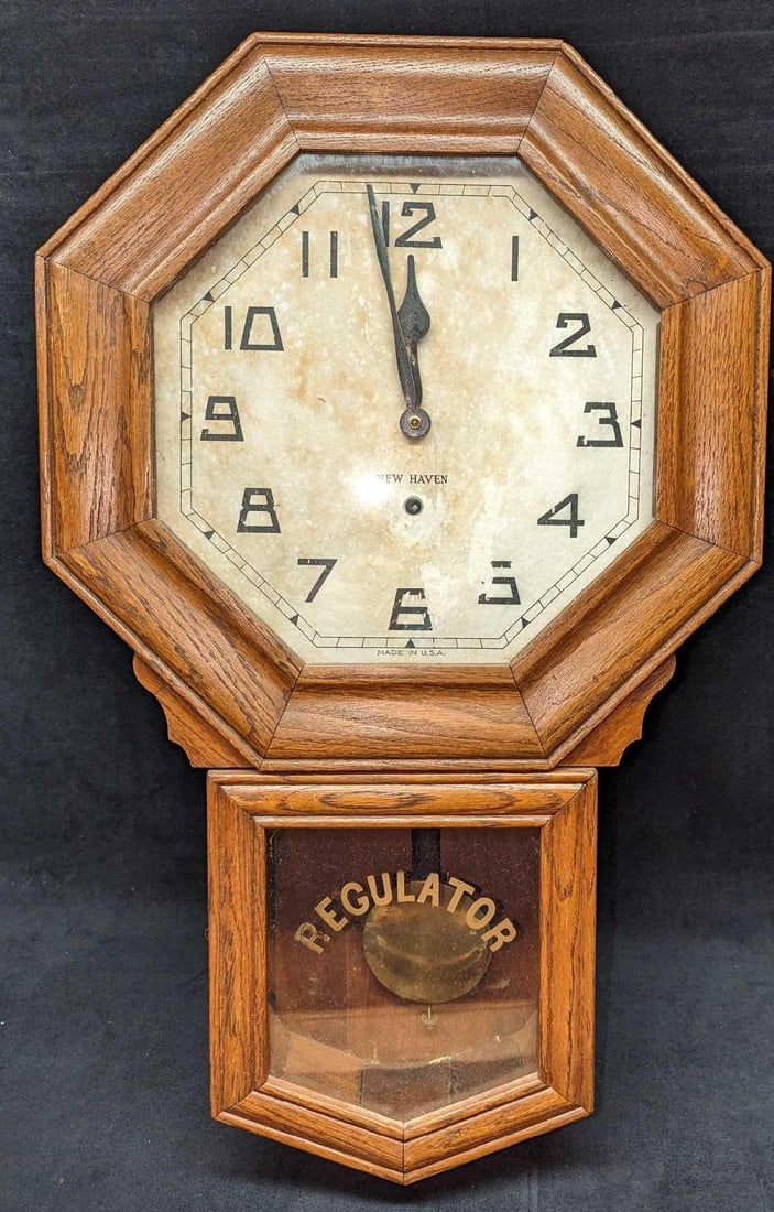 Vintage New Haven Octagon School Clock (1 of 6)