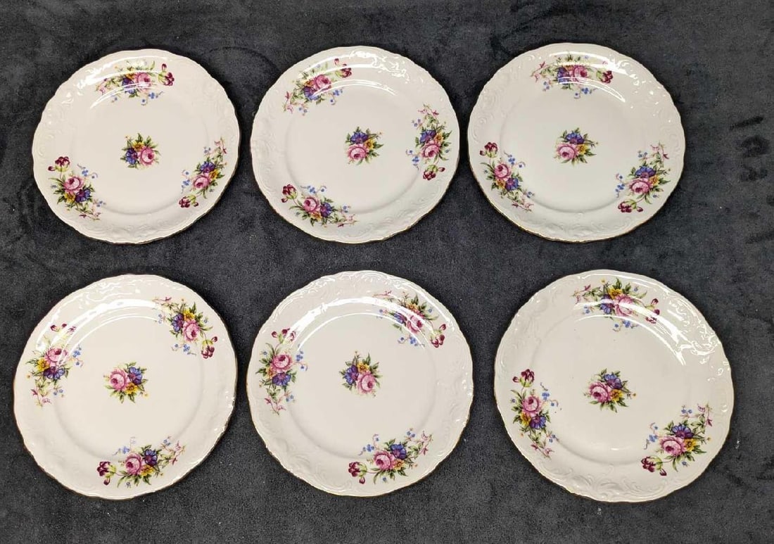 6 Royal Kent  RKT6 Floral Bread & Butter Plates B (1 of 10)