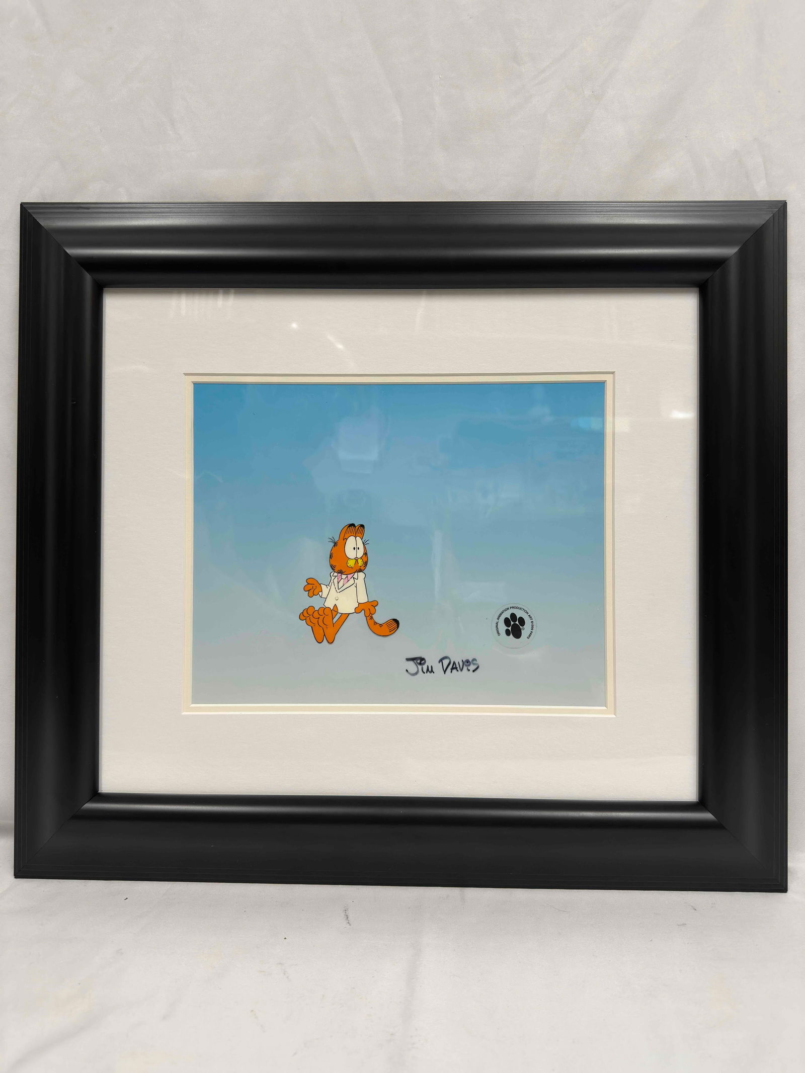 Jim Davis Signed Garfield Scaredy Cat Hand Painted Production Cel 1999 (1 of 10)