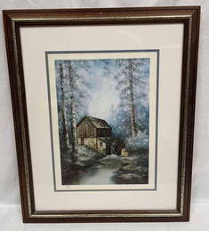 Signed & Numbered "Water Wheel" Print By Sherry Masters With COA