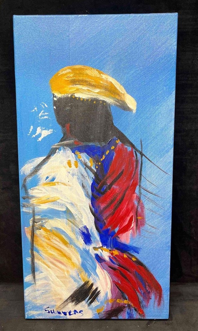 Original Abstract On Canvas By Summers (4) R72: This lot contains a Original Abstract On Canvas By Summers (4) R72. It is approx 12" x 1 1/2" x 24". Total weight is 1.7lbs. Overall the Abstract Painting is in good used condition with no n