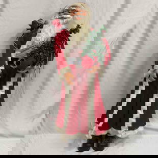 49" Tall Santa Holiday Christmas Decor Decorative Decoration: 49" Tall Santa Holiday Christmas Decor Decorative Decoration. This Snowman decor features Christmas accents, a tree, and some presents. Light wear is noticed, stains on Santa's shoes. This ite