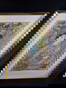 Sold Out Michio by Edna Hibel Exclusive Framed Print Edition of 1000: Sold Out Limited Edition of "Michio" by Edna Hibel. This exclusive print from 1978 comes in an custom, double matted frame approx 25"x32" with an image size of approx 18"x24". Edna Hibel's d