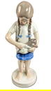 Royal Copenhagen Porcelain Girl With Kitten Figurine