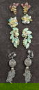 Vintage Gold Silver Tone AB Crystals Rhinestone Clip On Earrings Lot Of 4