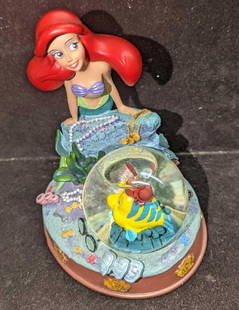 Disney Store Little Mermaid Snow Globe With Box: Disney Store Little Mermaid Snow Globe With Box. This resin snow globe comes in the original box that is approx 6 1/2" x 5 1/2" x 7 5/8" and it weighs 1.19lb. The box has some shelf wear.