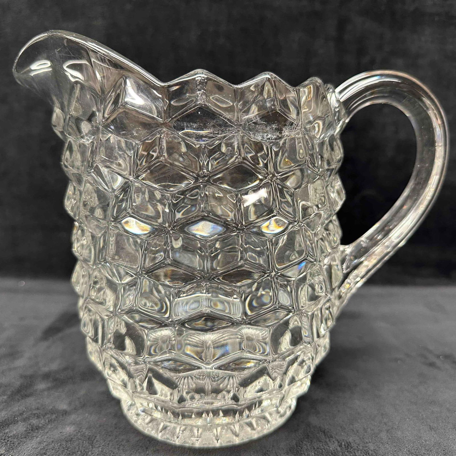 Fostoria American Clear 59oz Cube Geometric Design Heavy Glass Pitcher (1 of 8)