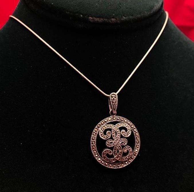 Vintage Sterling Marcasite Pendant (1 of 4)